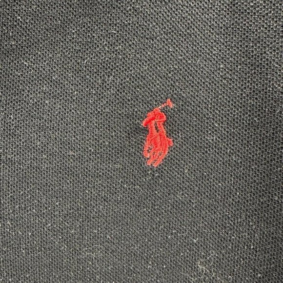 Polo Ralph Lauren Sport Mens Polo Shirt Black Red Embroidered Collared Size M - Picture 3 of 8